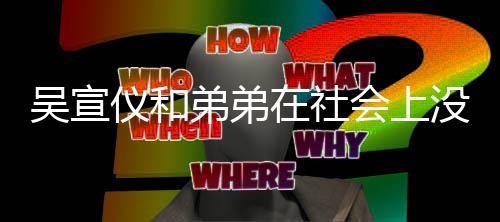血缘宣仪弟弟没有在社会上什么吴宣吴关系仪和意思言论引争议