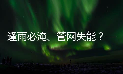 城市统的碳答能案必淹韧性之问水系逢雨网失管与低